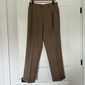 Croft & Barrow Woolmark (32x32) 100% Wool Pleated Front Zip Fly Trouser Pants